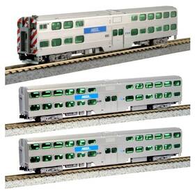 106-8703-s Kato N Chicago Metra Gallery Bi-level Commuter With Sound And Dcc