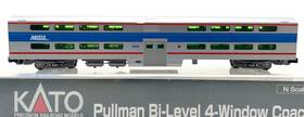 156-0971 Kato N Pullman Bi-level 4 Window Coach Chicago Metra # 7848