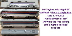 176-6001b Kato N Scale - P42 Amtrak Phase Iii #69 With Dcc Installed