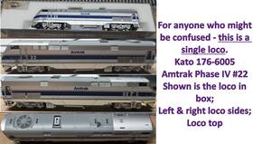 176-6005 Kato N Scale - 176-6005- P42 Amtrak Phase Iv #22 With Dcc And Sound Installed