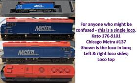 176-9101 Kato N Scale - 176-9101- F40ph Chicago Metra #137 With Dcc And Sound Installed