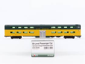 35-6026 Kato Ho Scale Cnw Chicago North Western Bi-level Cab-coach Passenger 184
