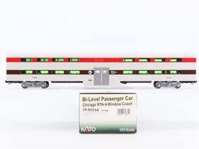 4-window Kato 35-6033a Ho Scale Chicago Metra Rta Bi-level Coach Passenger #7708 4-window Kato 35-6033a Ho Scale Chicago Metra Rta Bi-level Coach Passenger #7708