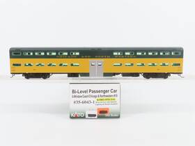 35-6043-1 Kato Ho Scale Cnw Railway Bi-level Coach Passenger Car #19 With Lights