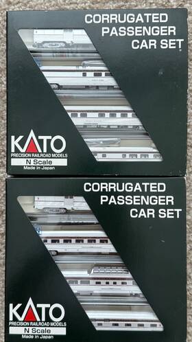 106-1601 Kato 4949727502250 2 106-1501 And Canadian Pacific Corrugated Passenger Car Sets A B 106-1601 Kato 4949727502250 2 106-1501 And Canadian Pacific Corrugated Passenger Car Sets A B