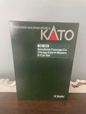 106-093 Kato 949727660042 Smoothside Passenger 6-car Set Chicago And Northwestern N Nib Nos 106-093 Kato 949727660042 Smoothside Passenger 6-car Set Chicago And Northwestern N Nib Nos