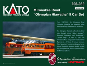 Kat106082 Kato N Olympian Hiawatha 9-car Passenger Set Milwaukee Road Milw #9pk 106082