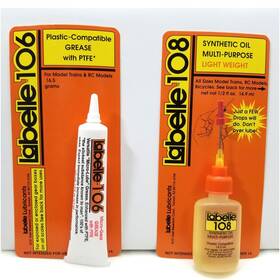 0430-106108 Labelle-lubricants 106 And 108 2-pack Lube Oil Grease Ptfe Lubricant For N Z Scale Tra