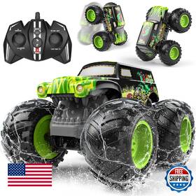 B0fc23z6tz Lazzarou 1 14 Amphibious Remote Control Car Double Wheelie Rc Trucks 2.4ghz Wa