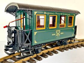 3007mf Lgb 3007 Mf Marshall Field And Co Lighted Passenger Car G Gauge In Box - Rare 3007mf Lgb 3007 Mf Marshall Field And Co Lighted Passenger Car G Gauge In Box - Rare
