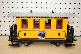 72312 Lgb Lake George And Boulder First Class Yellow Passenger Car G-scale