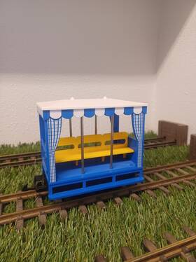 93042 Lgb Open Air Car #1 Blue Rail Vintage Rare G Scale