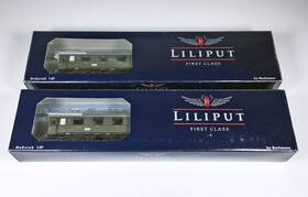 L384103 Liliput 2x Ho Schnellzugwagen Gr.28 1st Kl Drg Era Ii Class Pass Cars - Nos