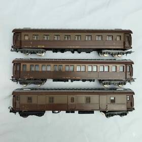 24357 Lima Lot Of 3 Vintage Ho Scale Passenger Cars F.s. Italia Residenza Mpano Brown