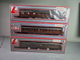309270 Lima 309158 Set Of Three Passenger Cars 309257 Brand New Obs