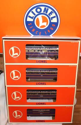 6-39169 Lionel 023922391698 Atlantic Coastline Aluminum Passenger 4-pack Train Car