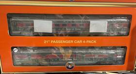 2327340 Lionel O Gauge North Pole Central Christmas 21ftft 4-pack Passenger New