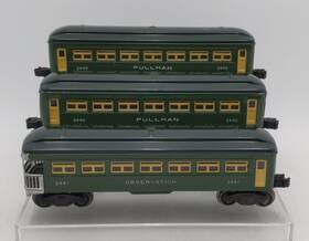 2440s Lionel Vintage O Pullman Green Pass Cars 2440 And 2441 Set Of 3 Ex