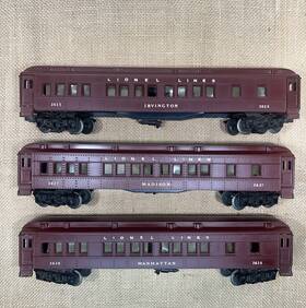 2628 Lionel 2625 2627 Deep Red Pullman Cars #2625 Custom Painted By Richard Sherry