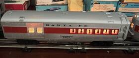 6-15109 Lionel O Gauge Santa Fe Thoreau Lighted Combine Passenger Car #2407