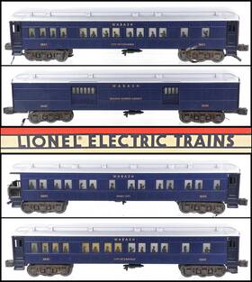 6-19065 Lionel 6-19062 19063 19064 19065 6-19063 6-19064 Wabash 4-car Madison Pass. Set /1/ 1997