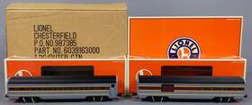 6-39163 Lionel O Gauge Erie Lackawanna Aluminum 2 Car Passenger Set Ln/box