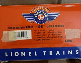 6-39198 Lionel L/n Johns Hopkins Congressional Coach Inch 2545 Item#