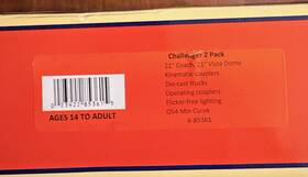 6-85361 Lionel Nib Union Pacific Challenger 2 Pack 21ft Coach And Vista Dome Item # 6-85361 Lionel Nib Union Pacific Challenger 2 Pack 21ft Coach And Vista Dome Item #