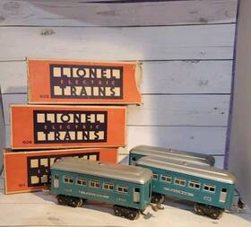 Lionel 609/609/611 Pre-war O Gauge #609 And #611 Blue Pullman Observation Cars Vgc Box