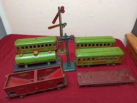 610s Lionel Vintage O Prewar Red Passenger Car Trai Set 610 612 815 816