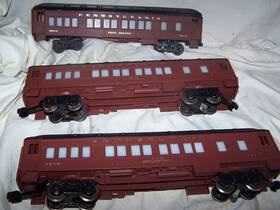 9507-9508-9513 Lionel 3- O Gauge Pennsylvania Illuminated Passenger Cars 9507 9508 9513