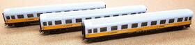 2867 M Rklin Marklin Ho Used Set Of 3 Lufthansa Airport Express Coaches No Boxes Break-up