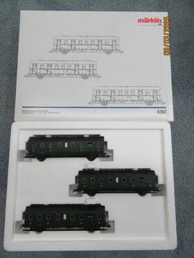 4397 M Rklin Ho - Belgium Passenger Car Set 3rd Class Sncb / Nmbs Nos