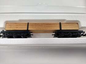 8619 M Rklin Marklin Mini-club Z Scale Lumber Car Freight With Real Wood Without Riginal Case