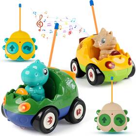 B0fs6h9s4y Magickidz Dinosaur Rc Car For Kids - 2-pack Remote Control Dino Toy Cars Boy