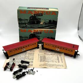 323-b Mantua Vintage Lot Of 2 Ho Scale Central Pacific 1860 Box Car Kit No