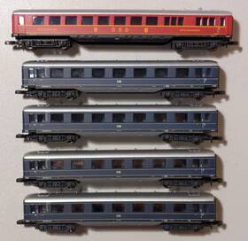 87357 Marklin Z Db Express Train Skirted Passenger Cars Set Of 5 Ln