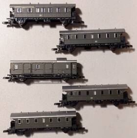 87507 Marklin Z German Federal Rr Db H Llentalbahn Passenger Set Of 5 Ln