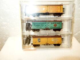 58072 Micro-trains N Scale 3-36ft Woodside Reefer Cars-meat-packers Of Chicago-new &bx
