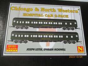 98302231 Micro-trains 99302231 # Chicago And North Western Hospital Car 2 Pack N-scale