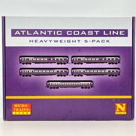 99302080 Micro-trains Line Mtl Atlantic Coast Heavyweight 5 Pack Passenger Set N Scale