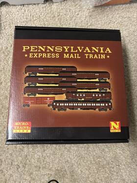 99302300 Micro-trains Line Mtl N-scale Pennsylvania Railroad/prr Mail Train Set - Brown Pack