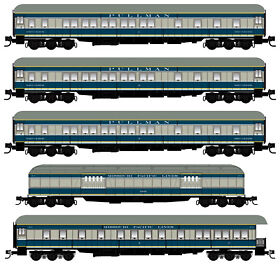 99302201 Micro-trains Mtl N-scale Heavyweight Passenger Cars Missouri Pacific Mp 5-pack
