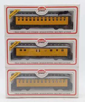 55093 Model Power Ho Scale Drgw 48ft Old Time Wooden Passenger Cars Pack Of 3
