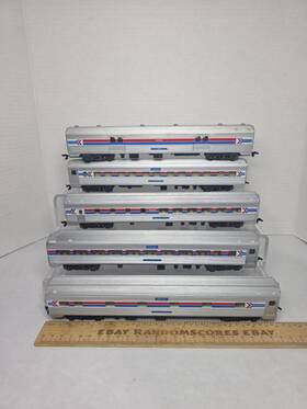 Model Power 616374007271 5 Ho Scale Amtrak Budd Passenger Train Car Set Coach Baggage Sleeper