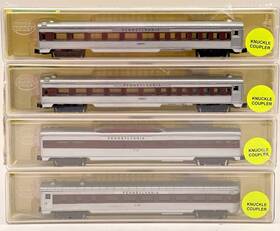 83038-4 Model Power N Scale Pennsylvania Railroad 4-car Passenger Obsv