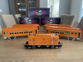 10-1104-1 Mth Tinplate Traditions Lionel #9e With Protosound And Orange Passenger Set