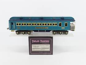 10-1114c Mth Standard Gauge Tinplate Blue Comet Observation Passenger Car Tempel