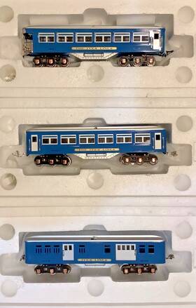 10-1180a Mth O-gauge Ives Tinplate Traditions Transition Passenger Cars New Blue Comet