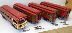 Mth 10-5027 Std Gauge Tinplate Dorfan 4 Car Set With Original Boxes Paper